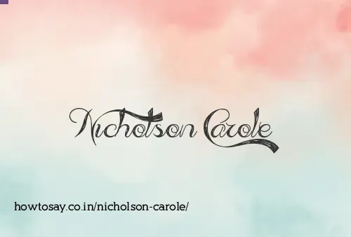 Nicholson Carole
