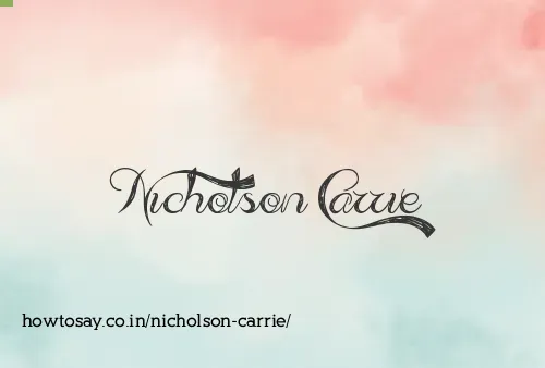 Nicholson Carrie