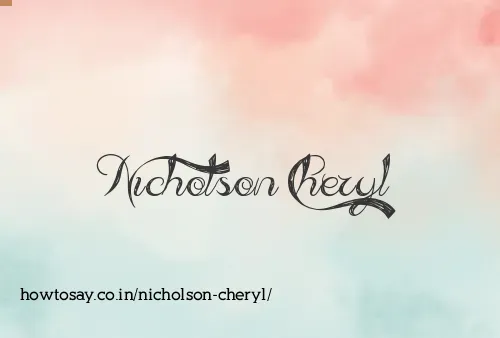 Nicholson Cheryl