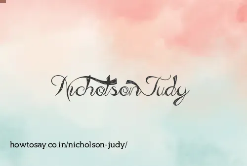 Nicholson Judy