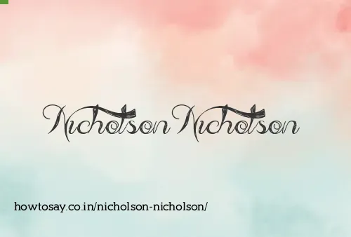 Nicholson Nicholson