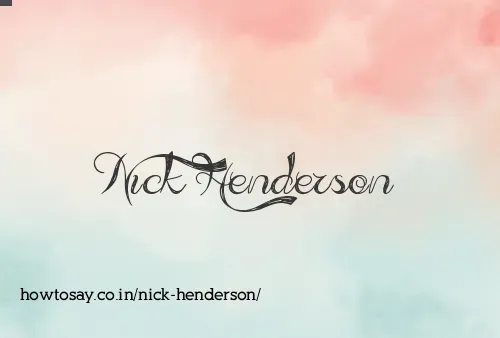 Nick Henderson