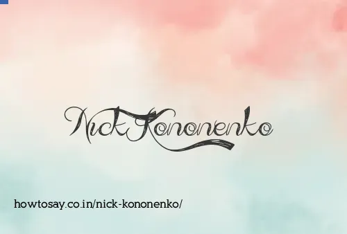 Nick Kononenko