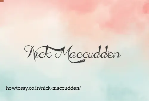 Nick Maccudden