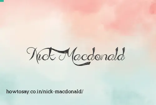 Nick Macdonald