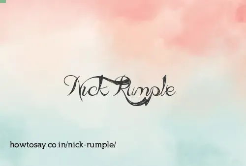 Nick Rumple