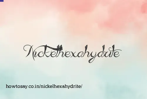 Nickelhexahydrite