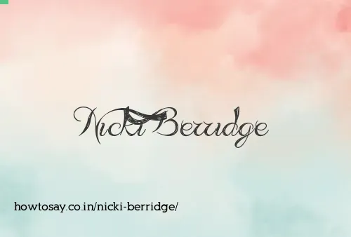Nicki Berridge