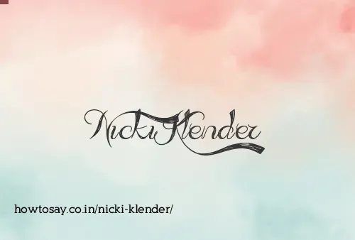 Nicki Klender