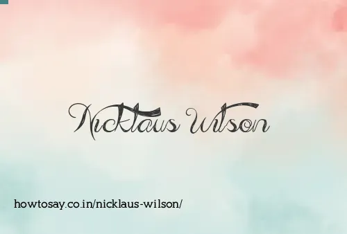 Nicklaus Wilson