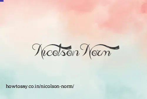 Nicolson Norm