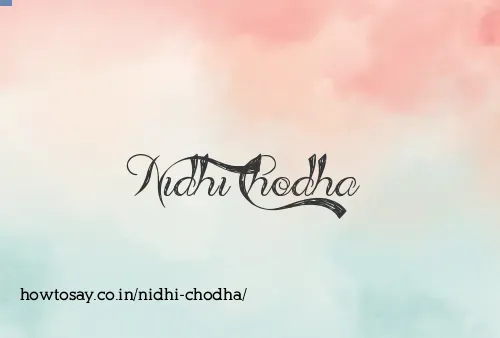 Nidhi Chodha