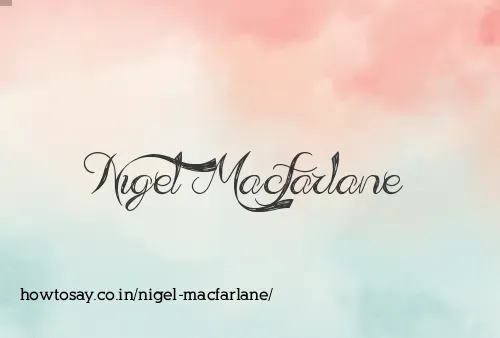 Nigel Macfarlane