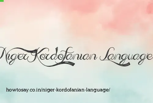 Niger Kordofanian Language
