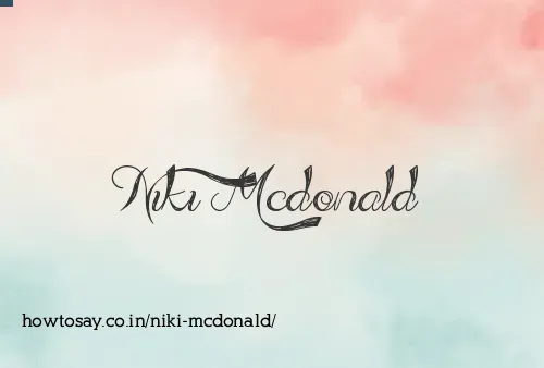 Niki Mcdonald