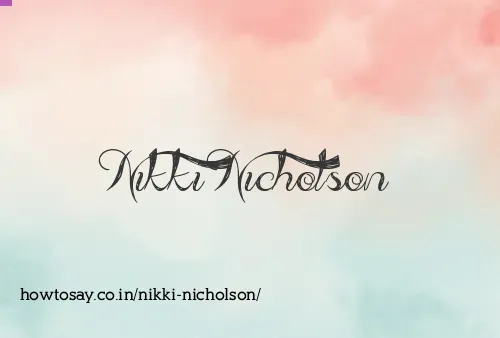 Nikki Nicholson