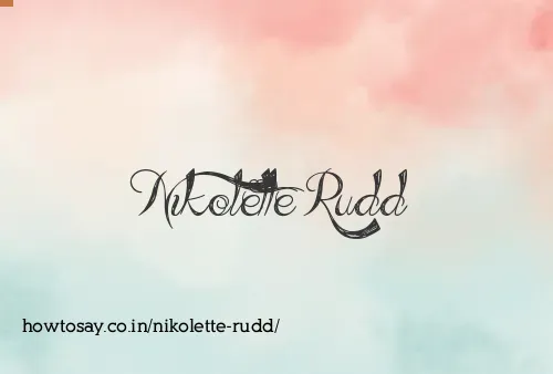 Nikolette Rudd