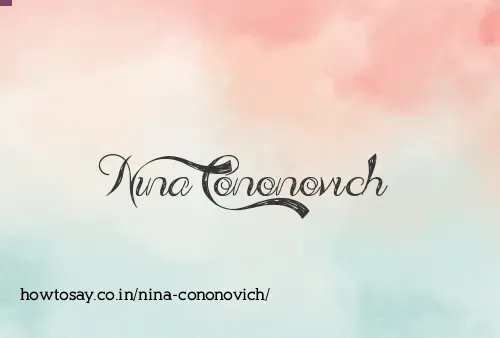 Nina Cononovich