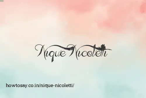 Nique Nicoletti