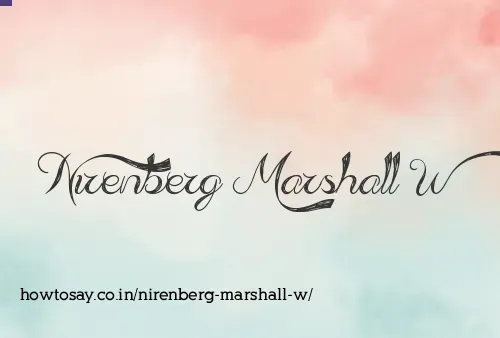 Nirenberg Marshall W