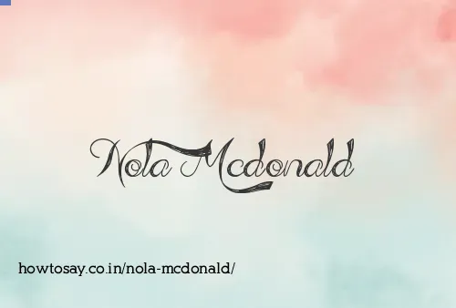 Nola Mcdonald
