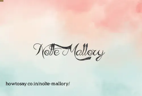 Nolte Mallory