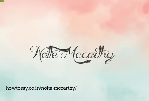 Nolte Mccarthy