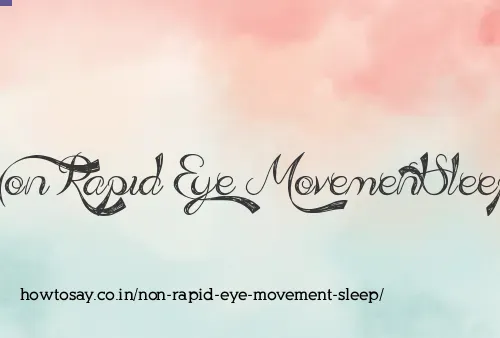 Non Rapid Eye Movement Sleep