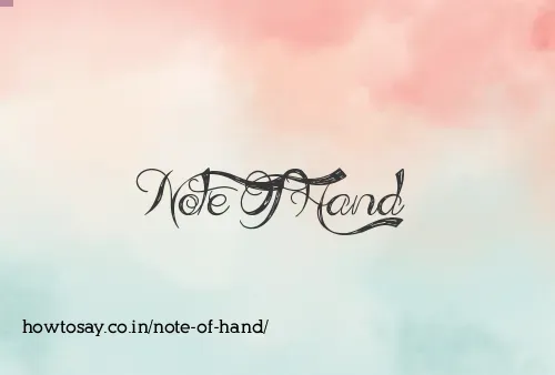 Note Of Hand