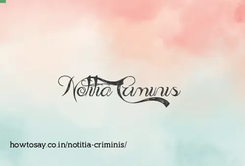Notitia Criminis