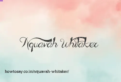 Nquavah Whitaker