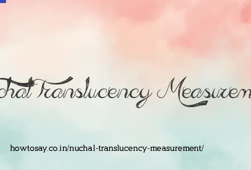 Nuchal Translucency Measurement