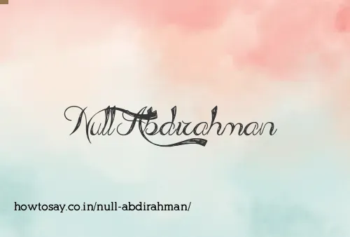 Null Abdirahman