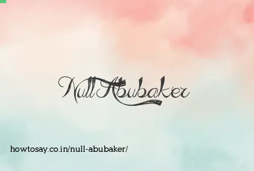 Null Abubaker