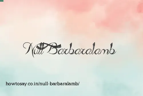 Null Barbaralamb