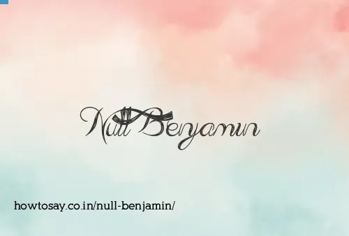 Null Benjamin