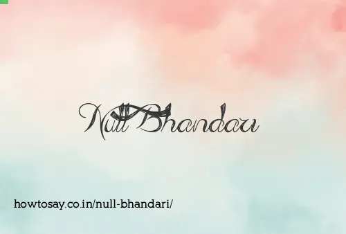 Null Bhandari