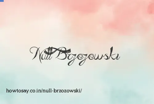 Null Brzozowski