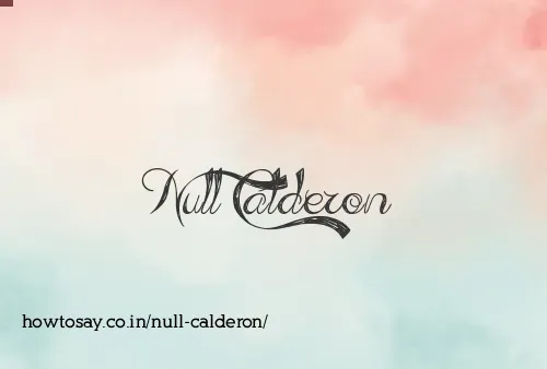 Null Calderon