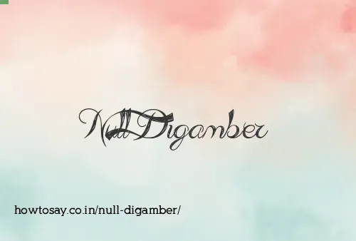 Null Digamber