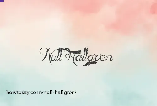 Null Hallgren