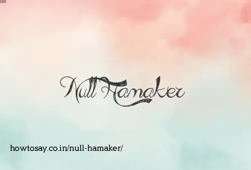 Null Hamaker