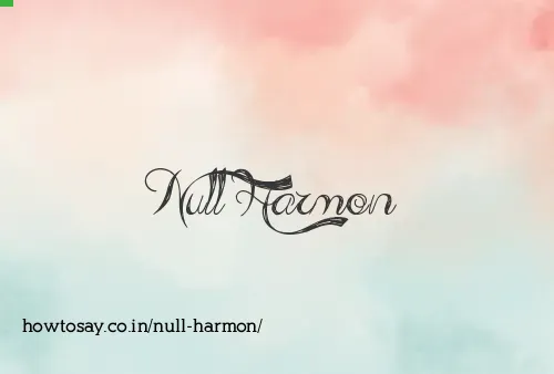 Null Harmon