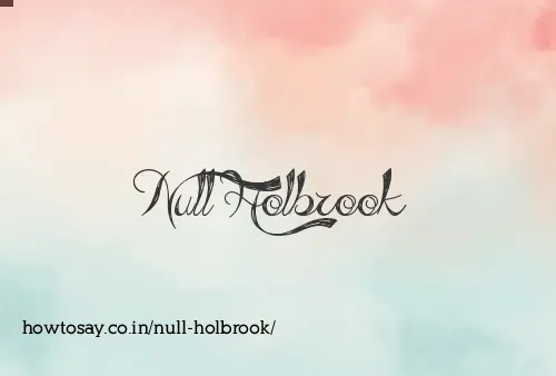 Null Holbrook