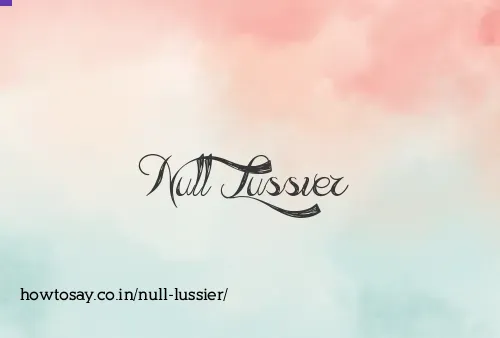 Null Lussier