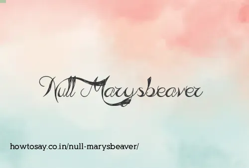 Null Marysbeaver