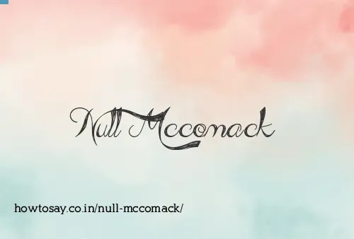 Null Mccomack