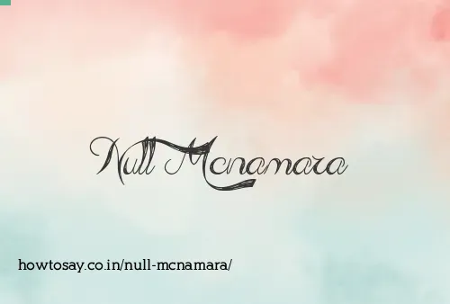 Null Mcnamara