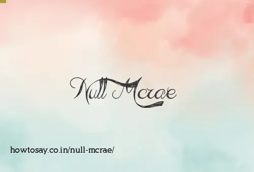 Null Mcrae