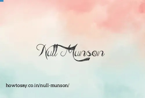 Null Munson